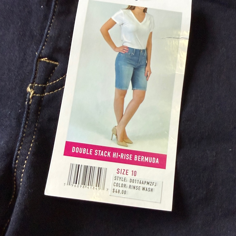 Faith Jeans Double Stack Hi-Rise Bermuda Shorts - - Picture 3 of 5
